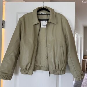Oak+fort bomber jacket vegan leather